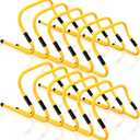 12 Pcs Adjustable Agility Hurdles Set, Dual Height 8/12" Foldable Speed Training Equipment, Durable PVC Sports Hurdles for Soccer Football Basketball Fitness Footwork Agility Drills