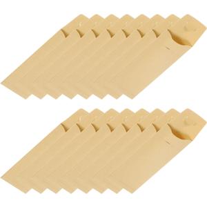 uxcell 100 Pcs Paper Silverware Bags 7.7 x 2.8 Inch Disposable Silverware Sleeves Sealable Oilproof Kraft Paper Bag Utensil Holder for Cutlery Spoon Chopsticks, Brown