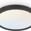 hykolity 18 Inch LED Round Flat Panel Light, Black, 32W, 3200lm, 3000K/4000K/5000K CCT Selectable, 120Beam Angle, Dimmable Edge-Lit Flush Mount Ceiling Light Fixture - ETL Listed