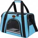 Cat Carrier Dog Carrier Pet Carriers for Medium Small Cats Dogs Puppies up to 15 Lbs,TSA Airline Approved Small Dog Cat Carriers Soft Sided,Collapsible Travel Puppy Carrier (Blue, Medium)