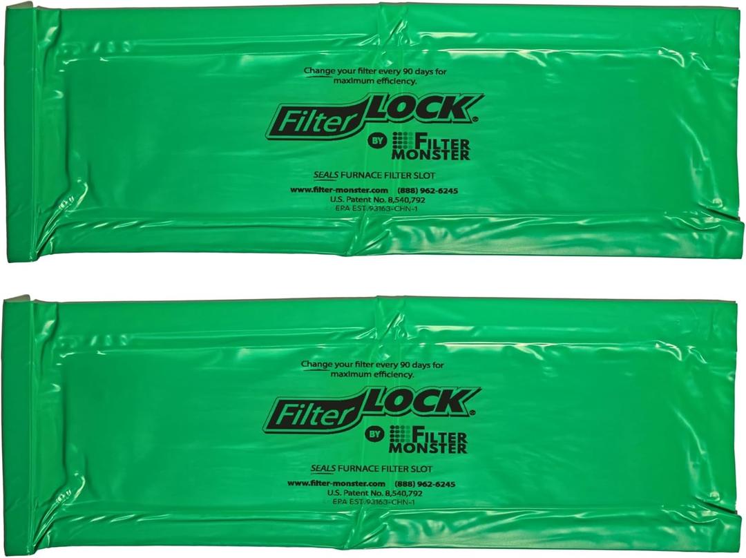 FilterLock Furnace Filter Slot Seal  Magnetic Seal Cover for Any 1 Furnace Filter, Up To 25 Long, Reduce HVAC Air Leaks, Green