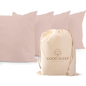 1000 TC Blush Standard Pillowcases Set of 4 100% Egyptian Cotton Pillow Cases with Long Staple Cotton & Sateen Weave, Silky Soft Hotel - Like Bed Pillow Covers for Comfy Sleeping, Snug Fit