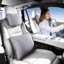 Car Headrest and Lumbar Support Pillow Set,1 Piece, Neck & Back Support for Driver/Passenger Seat, Comfortable & Breathable, Relieves Neck & Back Pain, Ideal for Long Drives (B/Grey)