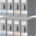 DIMJ Bed Sheet Organizers and Storage 8 Pack - Foldable Sheet Holder for Linen Bedding Storage Box for organization, Sheets Set Holder for Blanke, Towel (King & Queen Size), Grey
