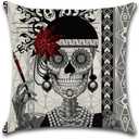 Halloween Cushion Cover Decorative Pillow Cover Hallowmas Skull Throw Pillow Cover