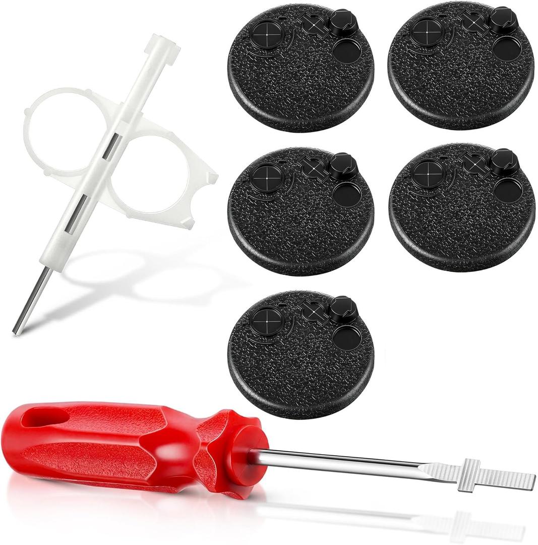 Sprinkler Rotor Tool Kit, 5 Pack Protective Rubber Caps Adjustment Key Pull Up Tool Compatible with Hunter PGP/Rain Bird Geared Rotors, Sprinkler Head Adjustment Set (Red & White)