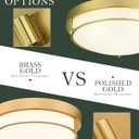 Flush Mount Light Fixture, 12 inch 2-Light Modern Ceiling Light with Brass Gold Finish for Hallway Kitchen Laundry Bedroom, 4822-BB