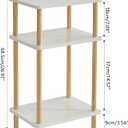 IBUYKE 3-Tier Side Table, Solid Wood Tall End Table with Storage Shelves, Nightstand Bedside Table for Living Room Bedroom Office, No-Tool Assembly, White UWST003W