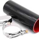 2.5" ID Straight Silicone Hose Coupler, High Temp 4-Ply Reinforced with 2pcs Stainless Steel T-Bolt Clamp