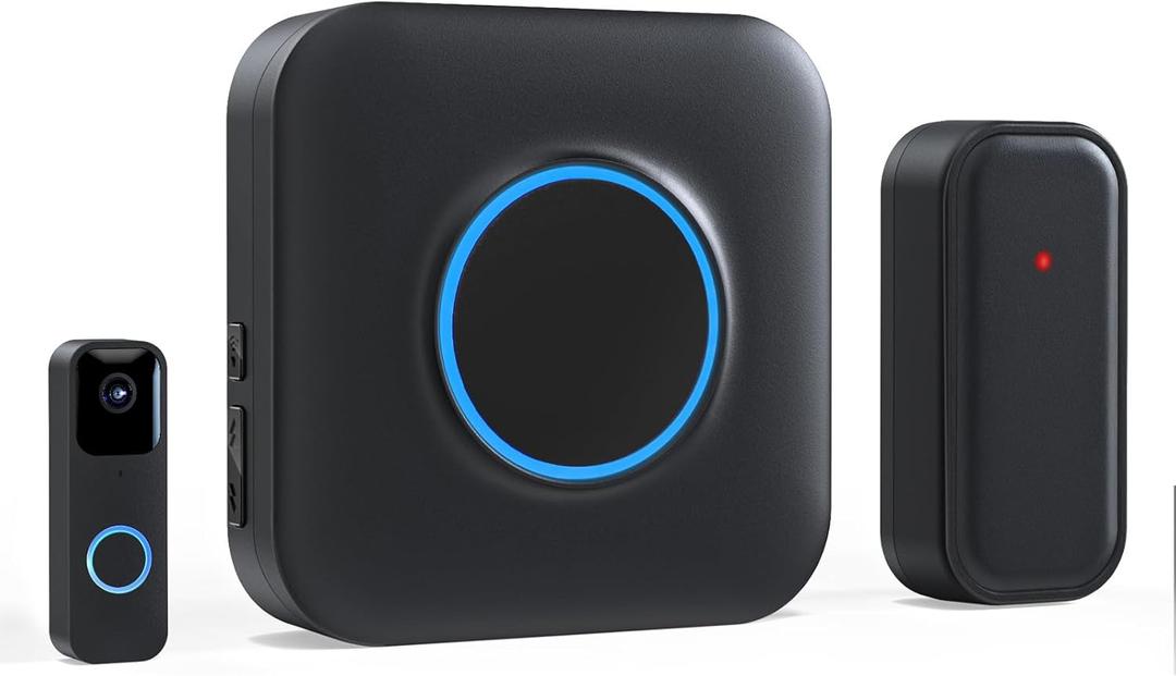 Satisure Wireless Doorbell Chime Video Doorbell Extender - Compatible with Blink Video Doorbell and Blink Video Doorbell (2nd Gen) (1 Video Doorbell Extender 1 Receiver (Black)