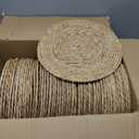 Colingmill 60 Pcs Round Rattan Placemats Bulk, 13 Inch Woven Placemats Natural Straw Hand Woven Farmhouse Boho Round Table Mats for Wedding Bridal Shower Home Dining Dinner Party Decoration