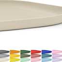 SMILOOL Silicone Pet Feeding Mat with Raised Edge for Food and Water, Dog Bowl Mats, Cat Bowls Placemat with High Lip for Floor Waterproof, Rubber Tray for Cats and Dogs 12 x 12 x 0.7 Beige