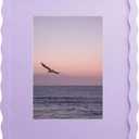 8x10 Picture Frame with Mat for 5x7, Wavy Edge Wooden Real Glass Photo Frame for Tabletop and Wall Hanging, Purple, 1 Pack