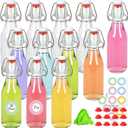  8oz Swing Top Glass Bottles, 250 ml Glass Beer Bottles with Airtight Flip Lids Rubber Seal for Vanilla Extract, Home Brewing, 2nd Fermentation, Kombucha, Juice, Soda, Limoncello 4pcs