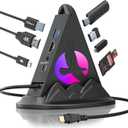USB C Hub, 8-in-1 USB C for Laptop with 4K HDMI, PD 100W, 5Gbps USB-A 3.0 x 3 & Type C 3.0 x 1, SD/TF Card Reader, RGB Type C hub for MacBook Air/Pro, Laptop, PC, iPad, iPhone17, XPS, Surface