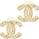 18K Gold-Plated Pearl Crystal Stud Earrings for Women, Fashionable Luxury Everyday Accessories, Small Size