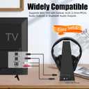 Wireless TV Headphones with Charging Transmitter Base, 2.4G Wireless Headphones for TV Watching, Large Buttons Clear Voice and Sound Boost for Seniors, Plug & Play Lightweight Comfort TV Headset