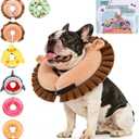 KOOLTAIL Inflatable Dog Cone Collar, Soft Donut E Collar for Dogs After Surgery to Stop Licking Enhanced Alternative, Blow Up Pet Neck Pillow Recovery Adjustable Cone for Dog Cat, Lion Brown M (Medium(13-15in))