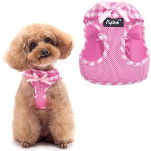 PUPTECK Dog Harness for Puppy and Small Sized Dogs, Step-in No Pull Soft Mesh Vest Harness for Cats Small Pets Walking, Pink, New XXS (New XXS(CHEST 10.8"-12.8"))