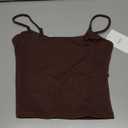 Womens Spaghetti Strap Tank Top  Stretch Camisole Cami Shirt Slim Fit Sleeveless Basic Lightweight Summer Top (Medium, Brown)