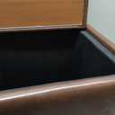 COLAMY Square Leather Storage Ottoman with Reversible Tray Lid  Multi-Functional Footrest, Hidden Storage, Sturdy & Stylish Small Coffee Table for Living Room, Bedroom, or Entryway(Brown)