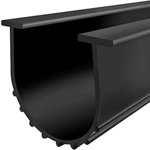 Garage Door Bottom Seal Kit with U-Shape Weather Stripping, Universal Professional Grade T-End Rubber Strip, 5/16" x 3 3/4" x 20 Feet (Black)