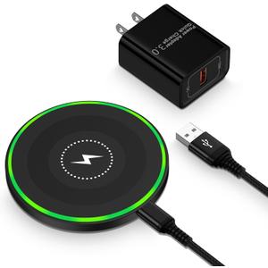 15W Wireless Charger Fast Charging Pad for Motorola Moto G Power 2025/razr+/G Stylus 5G 2024/Edge+, Android Wireless Charging Station with 18W Adapter for Samsung Galaxy S25 Ultra S24 FE 23,Pixel 10 9 (Black)