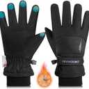 rivmount Kids 3M Winter Ski Snowboarding Snow Gloves Warm Thermal Waterproof Windproof Touchscreen for Boys Girls in Cold Weather (S(4-6 years), 824-Black&Black)