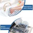 2 Pack Silicone Sink Protectors for Kitchen Sink - 12" x 11" Kitchen Sink with Center Drain Accessory, Non-Slip Heat-Resistant Mat for Bottom of Porcelain Stainless Steel, Dishwasher Safe (Gray)