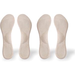 CB 2-Pairs Arch Support Insoles Silicone Gel Invisible Slim Inserts Shock Absorption, Arch Pain Foot Heel Pain Relief, 3/4 Length for Women Shoes High Heel Shoes 5-8, Nude