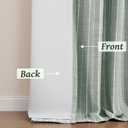 DriftAway 100% Blackout Linen Hygge Striped Curtains Double Layer Farmhouse Drapes 96 Inches Long for Living Room Bedroom Yarn Dyed Woven Thermal Insulated Rod Pocket Back Tab 2 Panels Loden Green, 52"W x 96"L