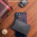 MNGARISTA Minimalist Slim Metal Wallet for Men, Pop Up Credit Card Holder with 3K Carbon Fiber Cover and Detachable Money Clip, RFID Blocking Wallet for 4-6 Cards (Black)