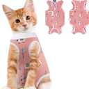 Cat Recovery Suit Female, Breathable Cat Onesie After Surgery Female for Abdominal Wounds or Skin Diseases, Surgery Recovery Suit Kitten Onesie After Spay Wear Anti Licking (Medium, Alpaca)