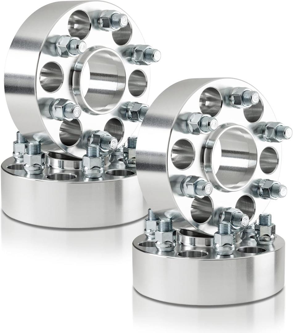 4PCS 50mm (2") Forged 6x139.7 (6x5.5) Wheel Spacers  Compatible for Toyota Tacoma 19952023, 4Runner 19842023, Tundra 20002006, T100 19931996, Pick Up 19801995  106mm Bore, M12x1.5 Studs (Silver)