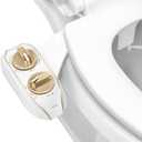 LUXE Bidet NEO 185 Plus - Dual Nozzle, Non-Electric Bidet Attachment for Toilet Seat, Patented Slide-In Install, 360 Self-Clean, EZ-Lift to Clean, Feminine & Rear Wash (Gold)