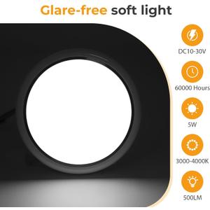 GZV RV Interior Lights, RV Puck Lighting, Dimmable LED Ceiling Light for Camper, Memory Function, DC 12V 4.75 Inch, Camper Lightings for Inside, LED Lights for Travel Trailer (3000K - Warm White)