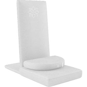 Mindful Modern Folding Pro Meditation Chair - Adjustable Meditation Seat with Back Support and Half Moon Buckwheat Meditation Cushion - Comfortable Mindfulness Living Room Floor Chair, 26" x 16" x 3.5"