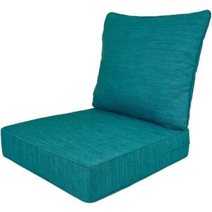 Deep Seat Outdoor Cushion,Water-Resistant,24x22x5, Peacock Blue | Patio Chair Cushion for Sofa&Couch&Loveseat,UV&Fade-Resistant,Removable Cover&Tie,Thick Foam,For Lawn&Yard&Garden,Set of 1