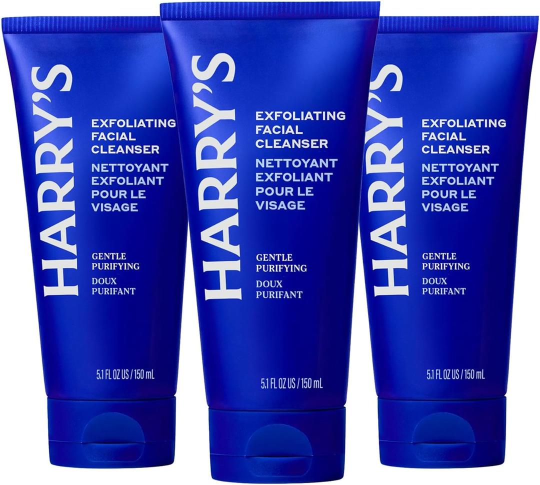 Harry's Exfoliating Facial Cleanser for Men, 5.1 oz, 3 Pack | Deep-Cleansing Daily Face Wash for Men with Volcanic Rock Gently Removes Impurities Without Drying Out the Skin