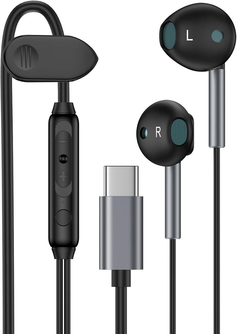 for Samsung Wired Earbuds USB C for Galaxy S26/A36 5G/A17/A56/A26/A16 5G/S25 FE Ultra/S24/S23/S22, Z Flip 7/Fold 7, Type C Wired Headphones with Microphone Earphones for iPhone 17 16, Pixel 10, One Plus