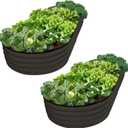 Plant & Plot Galvanized Raised Garden Beds Outdoor // 8×4×1 ft (2-Pack) Planter Raised Beds for Gardening, Vegetables, Flowers // Large Metal Garden Box // Patented Tool-Free Design (Black)