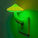 Colorful Life Remote Control Mushroom Night Light ThreeColor Warm LED Bedside Lamp, Cute Mushroom Design with Dimmer & Timer (Warm Red/Green/Yellow)