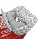 Love&go Soft Pillow Attached 2-in-1 Shopping Cart and High Chair Cover for Baby, Cotton Padded Cart Cover, Fold'n Roll Style, Portable with Carry Bag (Gray Arrow)