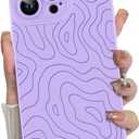 MZELQ for iPhone 14 Pro Max Case, Silicone Wave Ripple Cute Pattern, Camera Protection Soft Slim Phone Case for Girls Women -Purple