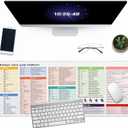 Excel Cheat Sheet Desk Pad, 31.5"x11.8", Waterproof Extra Large Excel Shortcut Mat with Stitched Edges, Anti-Slip Excel Mouse Pad for Office Desk, MS Excel/Word Shortcuts (White Shortcut Key B)