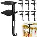 6 Pack Christmas Fireplace Stocking and Garland Hanger, 2 in 1 Adjustable Mantle Garland Hanger, No Drill Stocking Holder Hanger for Mantle, Fits Mantles from 0.5" to 3.5" Thick