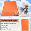 Chumia Emergency Thermal Blanket Bulk 83 x 63 Gigantic Foil Space Blanket Survival Reflective Accessories Gift for Homeless Camping Gear First Aid Hiking Outdoor (Orange)