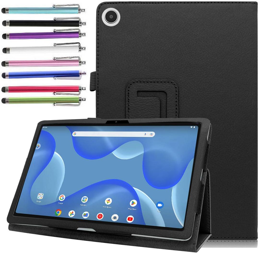 Case for Onn 11" Tablet Pro (2023 Model 100110027) - Magnetic Slim Lightweight Folio PU Leather Folding Stand Cover Case for Onn 11 inch pro Tablet + 1 Random Stylus (Black)