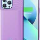 Battery Charging Case for iPhone 12Pro Max/13Pro Max/14Pro Max/14 Plus (6.7 Inch), Powerful 8600mAh Portable Rechargeable Charger Case for iPhone 14ProMax/14Plus/13Promax/12Promax Battery Case-Purple