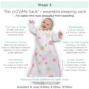 Amazing Baby Cotton Muslin Sleeping Sack, For Baby Girl, Wearable Blanket with 2-way Zipper, Watercolor Roses, Pink, Medium (6-12 Month) (White)